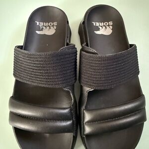 Sorel Women's Black Slide Sandals